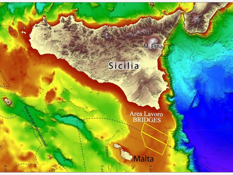 La nave da ricerca Gaia Blu del Consiglio Nazionale delle  Ricerche esplora l’antico ponte di terra che univa la Sicilia a Malta